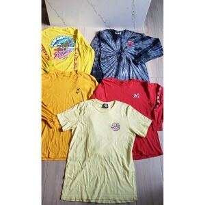 Santa Cruz T Shirt Lot x 5 Riot Society Mens M Retro Skull Skate Surf Long Tees
